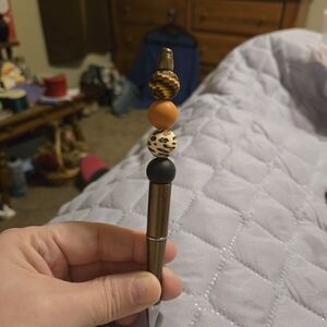 Stylish Beaded Pen with Animal Print